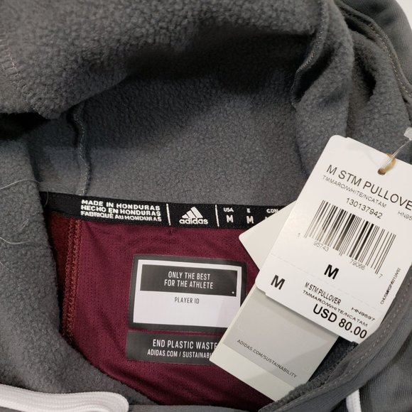 Adidas Men's  ORIGINALS Maroon Texas A&M Aggies Block Stadium Pullover Hoodie - Picture 9 of 9